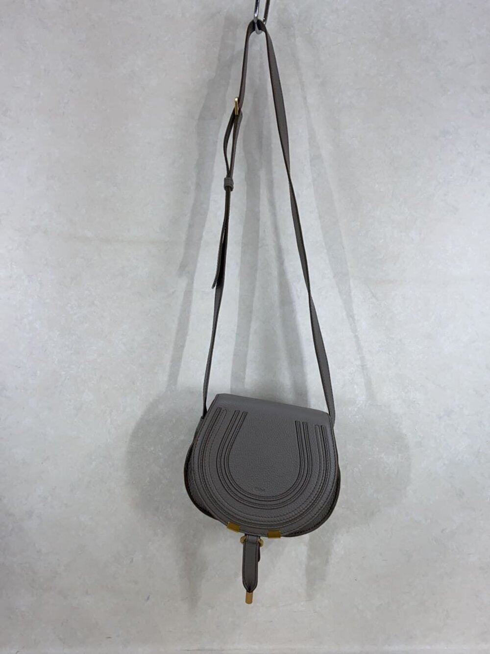 Chloe MARCIE Shoulder Bag Leather Gray Solid